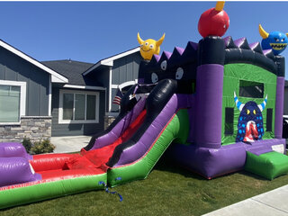 Monster Bounce House with Water Slide
