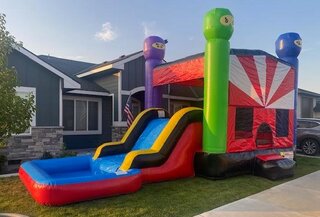 Ninja Bounce House with Water Slide