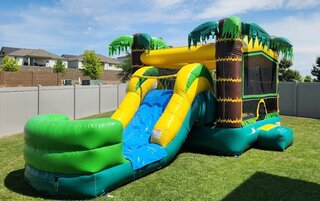 Tropical Bounce House with Water Slide