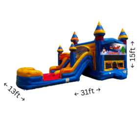 Blueish Happy Holidays Bounce Dual Slide Wet or Dry