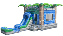 Tropical CrushBounce House-Slide with Pool 