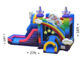 Unicorn Rainbow Bounce Slide Wet or Dry $375