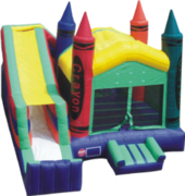 Crayon Inflatable Bounce House Dry Slide Combo Crayon Inflatable Bounce House Dry Slide Combo