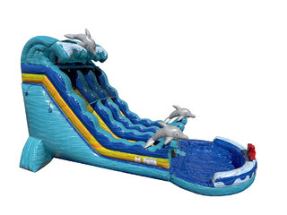 20 FT Dolphins Wave Double Lane Slide
