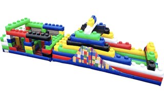 NEW 50FT BLOCK PARTY LEGO OBSTACLE COURSE WET