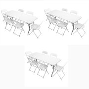 6' WHITE, FOLDING TABLES (3) AND  WHITE, FOLDING CHAIRS (18)