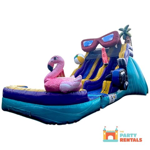 The 17' Pool Party Dual Slide The 17' Pool Party Dual Slide