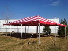 20x30 Red & White Pole Tent 20x30 Red & White Pole Tent