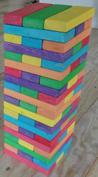 Giant Jenga Bright Rainbow colours Picnic Party 4559 Game