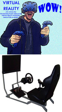 2 x HTC Vive Virtual Reality and PS4 Race Simulator Combo 2 x HTC Vive Virtual Reality and PS4 Race Simulator Combo