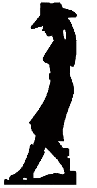 Stampede Silhouettes Western Decor-Cowgirl Leaning Stampede Silhouettes Western Decor-Cowgirl Leaning
