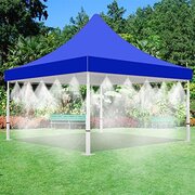 Misting Tents Requires a Standard Threaded garden Hose for water. Tents must be anchored. Either by staking or dead weight. There is a charge for Sand bags. NON RESIDENTIAL 