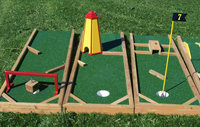 Basic course, Less props, Less complicated holes.
This course is for younger kids. 
We have better Mini Golf options for older kids, teens, families and adults