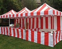 Carnival Tents 10' X 10' Must be anchored when sent updoors. Either Staked or Sand Bags. The rate includes SET UP & TAKE DOWN.The rate includes SET UP & TAKE DOWN, except when left over night, TENT must be lowered or folded up. Starting at .  Carnival Tents 10' X 10' Must be anchored when sent updoors. Either Staked or Sand Bags. The rate includes SET UP & TAKE DOWN.The rate includes SET UP & TAKE DOWN, except when left over night, TENT must be lowered or folded up. Starting at .