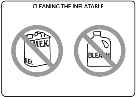 Cleaning supplies you should not use on inflatables
