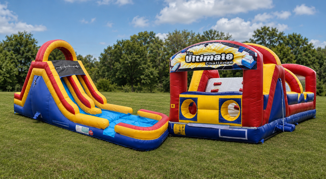 62’ Ultimate Challenge Obstacle w/ Slide 62’ Ultimate Challenge Obstacle w/ Slide