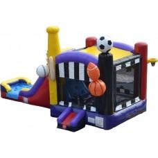 15 X 27 - 3-D SPORTS - 5 in 1 - Wet or Dry Bouncer with Slide - 