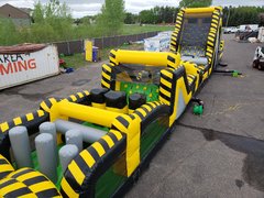 80 Ft Venom 2 Piece Obstacle Course With 19 FT Venom Mega Rock Climb Obstacle Slide (Requires 3 Blowers)