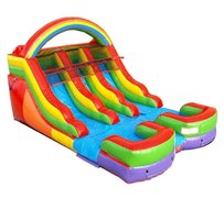 14' Rainbow Dual lane water or dry slide  (best for 12 Y/O and under)