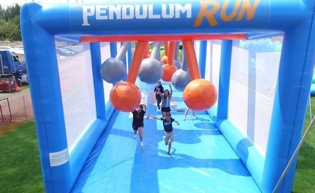 50' Pendulum Run - Runners Obstacle Course - outdoor use only (must be staked) (Requires 2 - 1.5 HP Blowers) - C 50' Pendulum Run - Runners Obstacle Course - outdoor use only (must be staked) (Requires 2 - 1.5 HP Blowers) - C