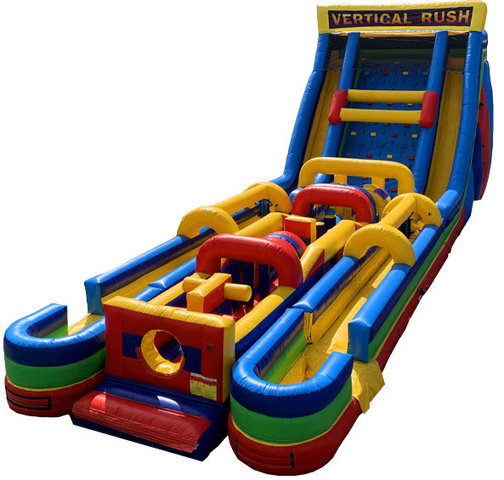 (D) Vertical Rush Obstacle Dual Lane Slip n Slide - 7 element and slip and dips (D) Vertical Rush Obstacle Dual Lane Slip n Slide - 7 element and slip and dips