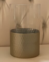 Large Hammered Gold and Glass Cylinder