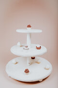 Ivory Distressed 3 Tier Cupcake Stand 