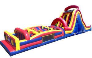 (B) 64ft Wet or Dry Obstacle Course w/16ft slide - 2pc (B) 64ft Wet or Dry Obstacle Course w/16ft slide - 2pc