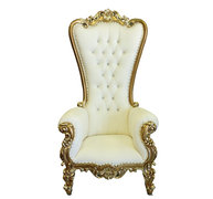 Throne Chair – Beige & Gold Throne Chair – Beige & Gold