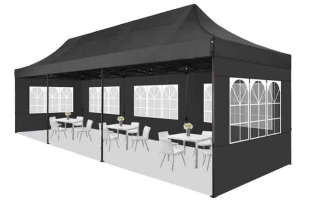 10'x20' Heavy Duty Pop Up Tent - Black 10'x20' Heavy Duty Pop Up Tent - Black