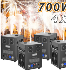 4 Piece Package Cold Spark Machines DMX Stage Effect Machine for Stage DJ Disco Wedding Black