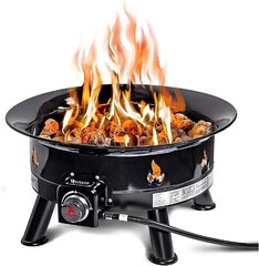 Smokeless Fire Pit - Outland Living Firebowl - Round Outdoor Portable Propane Gas Fire Pit with UV and Weather Resistant Durable Cover