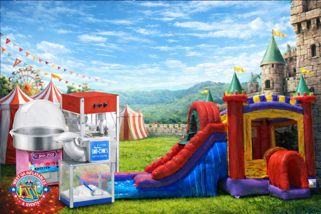 Castle Combo Dual Lane Dry Slide And A Concession Castle Combo Dual Lane Dry Slide And A Concession