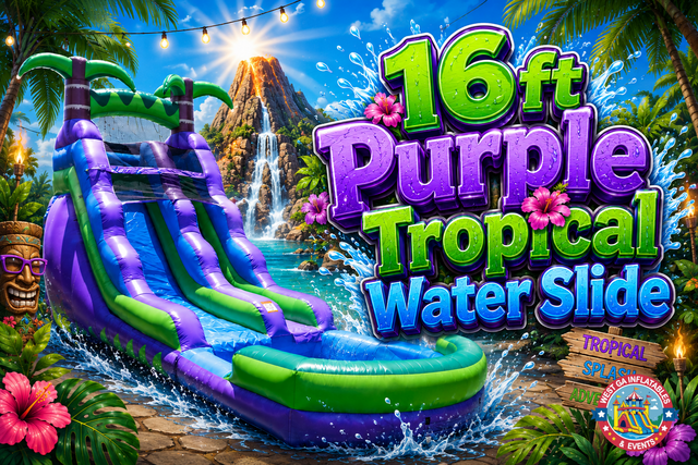 16ft Purple Tropical Water Slide 16ft Purple Tropical Water Slide