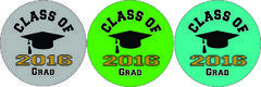 Graduation Button Silver, Green or Teal