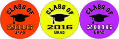 Graduation Button Orange, Yellow or Pink