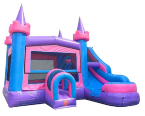 Pink Castle Water Slide Bounce House Combo