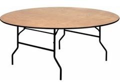 6 ft Round Table Wooden 