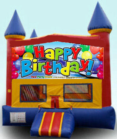 Happy Birthday Balloons Colorful Castle 15ft x 15ft