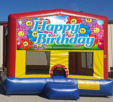 CPU - Happy Birthday Flowers Colorful Funhouse 15ft x 15ft