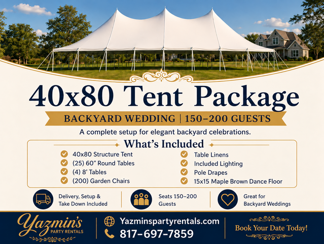 40 x 80 Wedding Tent Package 40 x 80 Wedding Tent Package
