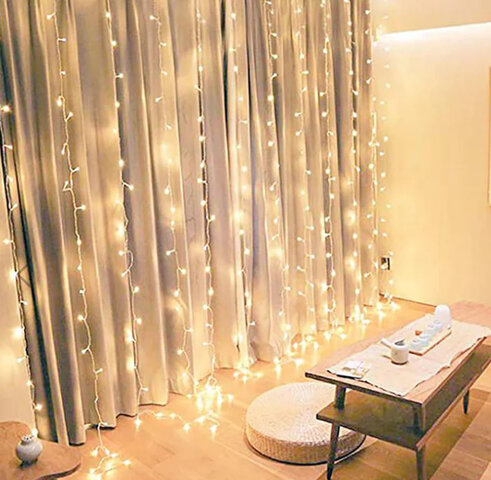 Warm White 300 LED Icicle Curtain Fairy String Lights - Add a Magical Glow to Any Space Warm White 300 LED Icicle Curtain Fairy String Lights - Add a Magical Glow to Any Space