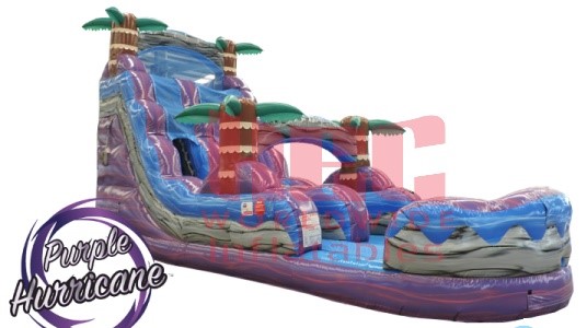 18 ft Purple Hurricane Water Slide available for rent at Biloxi Bounce House & WaterSlides Biloxibouncehouse.com