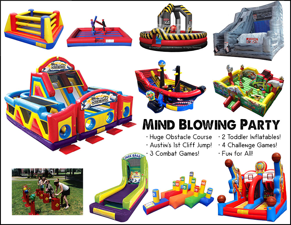 Mind Blowing Party Package in Austin Texas from Austin Bounce House Rentals