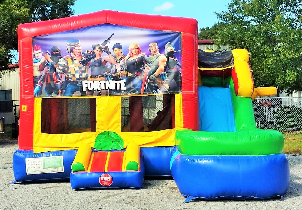 Fortnite Water Slide Rentals Fortnite Multi Colored 6 In 1 Ultimate Combo Bounce House Tampa Bounce A Lot Inflatables Tampa Party Rentals