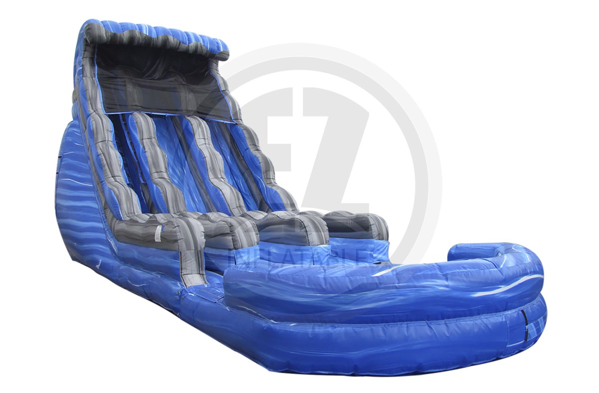 Angled view of the 18' foot dual lane water slide.