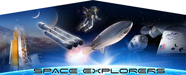Space Explorers Themed Banner for Bounce House Rentals in Austin Texas from Austin Bounce House Rentals