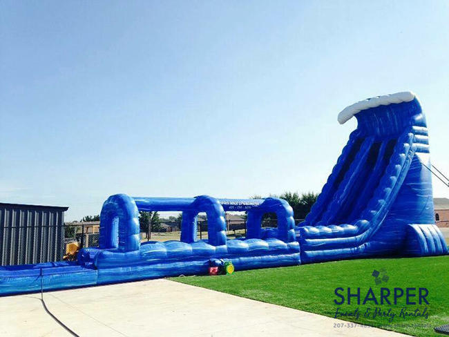 100-ft Long Blue Crush Water Slide Rental · National Event Pros