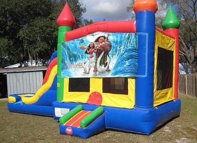 Moana Multi Colored 5 In 1 Castle Combo Bounce House Tampa Bounce A Lot Inflatables Tampa Party Rentals