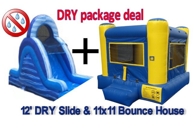 PACKAGE: DRY 12' Slide & Beginner Bounce House